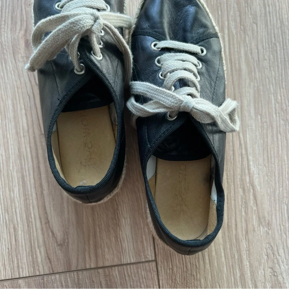 Black Platform Leather Sneakers - Picture 7 of 9